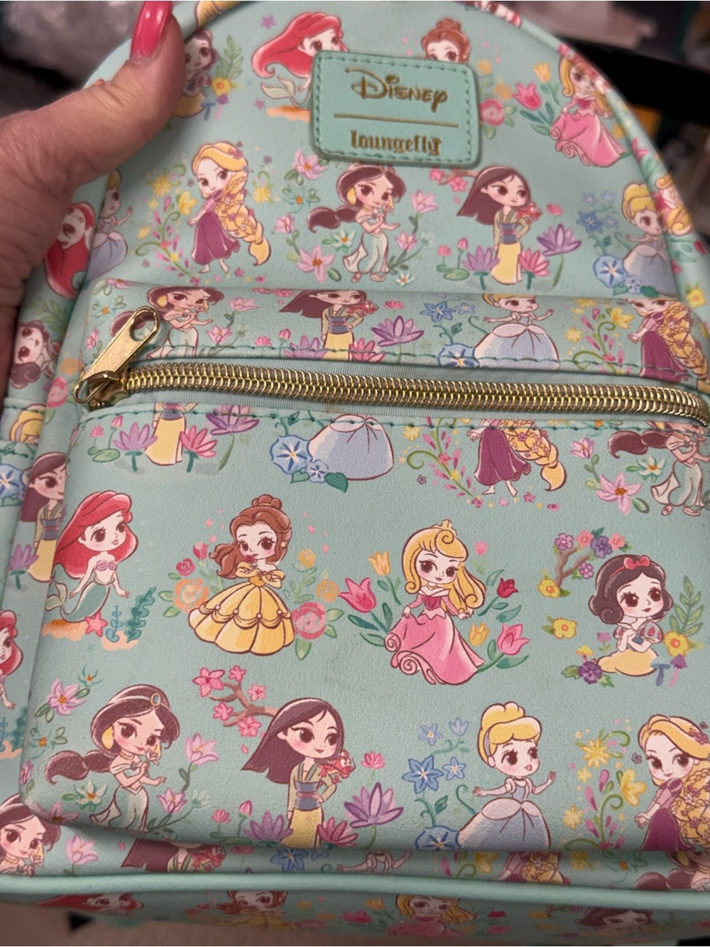 Loungefly Disney Princess Companion Floral Mini Backpack NWOT